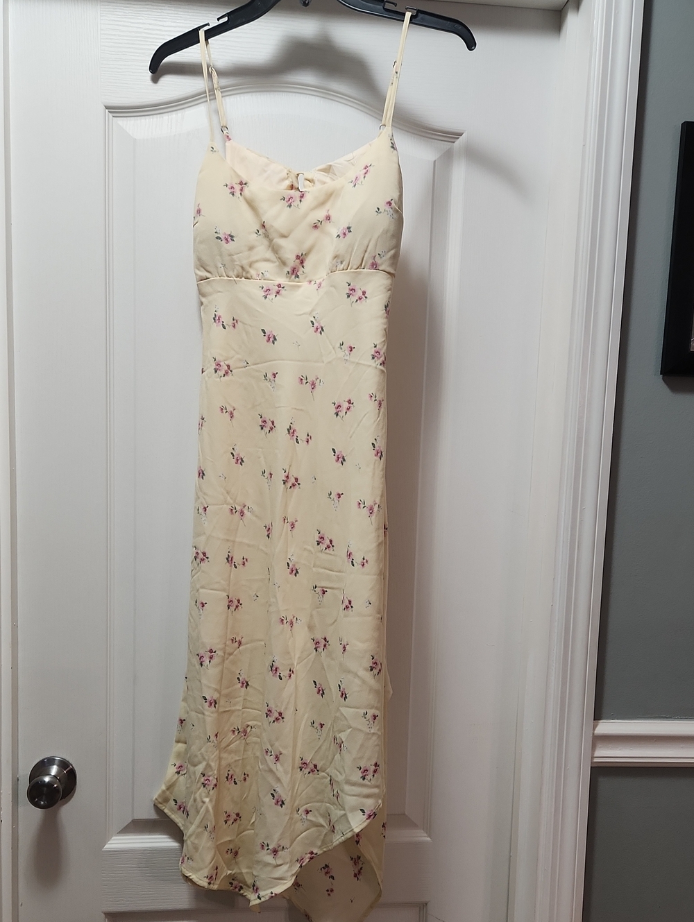Sleeveless Cream Floral Slip Dress